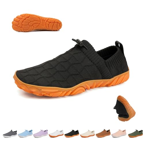 VeloStep Schuh for Damen Herren, Velostep Barfußschuhe Reduziert Knieschmerzen und Schwellungen – Sanft und Effektiv, Komfort Breite Zehenbox Null Drop Sohle Minimalistische Zehenschuhe(Schwarz,43 EU) von Overhil1s