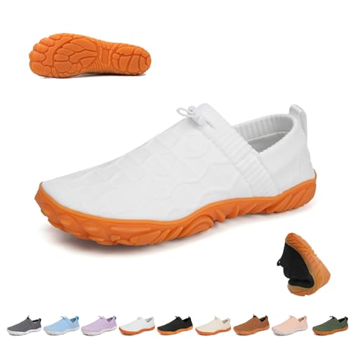 VeloStep Schuh for Damen Herren, Velostep Barfußschuhe Reduziert Knieschmerzen und Schwellungen – Sanft und Effektiv, Komfort Breite Zehenbox Null Drop Sohle Minimalistische Zehenschuhe(Weiß,47 EU) von Overhil1s