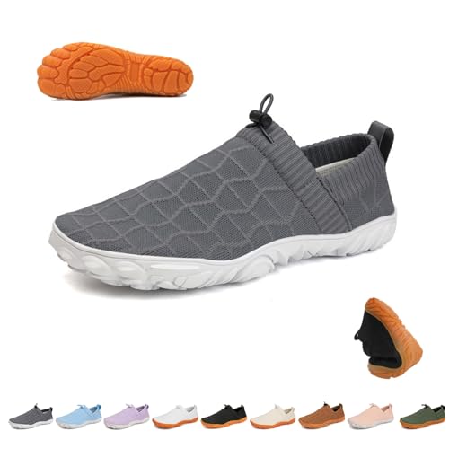 VeloStep Schuh for Damen Herren, Velostep Barfußschuhe Reduziert Knieschmerzen und Schwellungen – Sanft und Effektiv, Komfort Breite Zehenbox Null Drop Sohle Minimalistische Zehenschuhe(grau,41 EU) von Overhil1s