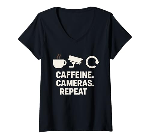 Damen Nachtschicht, Security, Lustiger Wachmann, Friedhofsschicht, Nachteule T-Shirt mit V-Ausschnitt Damen Nachtschicht, Security, Lustiger Wachmann, Friedhofsschicht, Nachteule T-Shirt mit V-Ausschnitt von Overnight Guard Worker Gift Security Night Watch