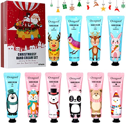 Ovngoof Handcreme Set (10 Stück), Moisturize hands, Feuchtigkeitscreme Pflegecreme Geschenkset für Frauen und Männer, Perfekte Geschenk für Mama Freundin Mutter von Ovngoof