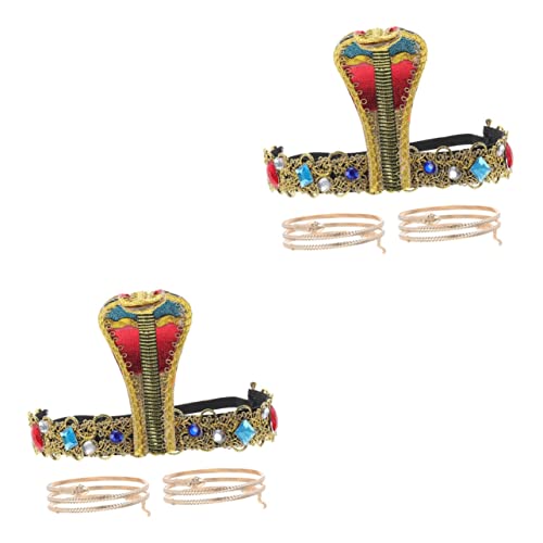1 Set Schlangen-Stirnband-Armband-Haargummis für Frauen und Mädchen, Haar-Accessoires-Set, ägyptisches Stirnband, ägyptisches Kostümzubehör, ägyptisches Prinzessin-Stirnband, Cosplay-Zubehör von OwKay