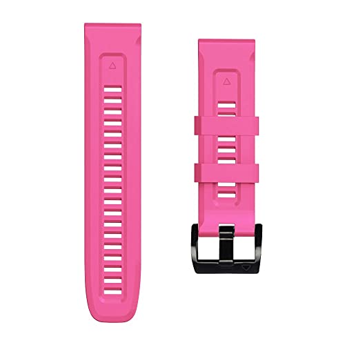 GXFCUK For Garmin Fenix 7 7X 6X 5X Watchband 22 26mm Armband For Fenix 6 Pro 5 Plus Buckle Silicone Quick Replacement Watch Straps, Rosenrot, Width 26MM, Streifen von OwKay