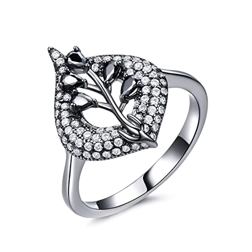 OwKay Ringe für die beste Freundin, verstellbar, Damen-Ehering, Blätter, Zirkonia, Sterlingsilber von OwKay
