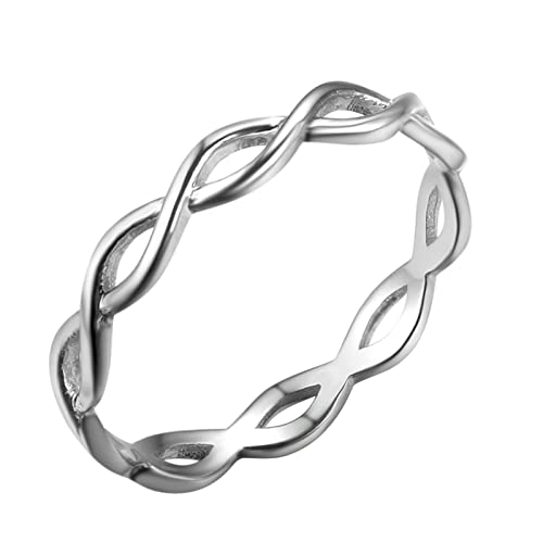 OwKay Vintage-Ringe für Frauen, minimalistisches Sterlingsilber-Schmuckgeflecht für Jubiläum, Geburtstag von OwKay