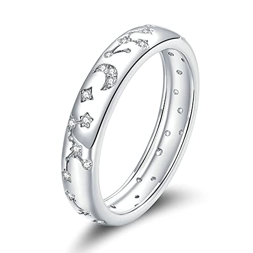 S925 Sterling Silber Ringe Glänzende Sterne Fingerringe für Frauen, Verlobung, Hochzeit, Schmuck, Mädchen, Schmuck, Geschenk von OwKay