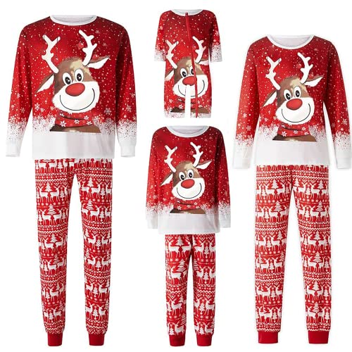 Owegvia Passendes Familien-Weihnachtspyjama-Set mit Heiligabend PJ's passende Nachtwäsche Outfits für Familie, #001, L von Owegvia