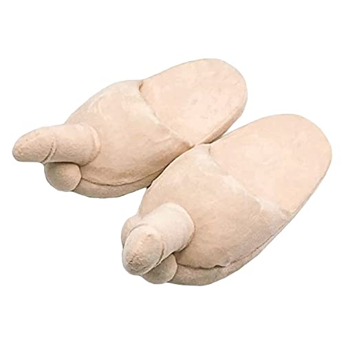 Unisex Funny Slipper Novelty Gag Young Adult Gifts Soft Slipper For Unisex-adult Funny Reproductive Organ Modeling (Nude, One Size) von Owegvia