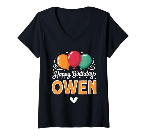 Damen Alles Gute zum Geburtstag Spruch Owen T-Shirt mit V-Ausschnitt Damen Alles Gute zum Geburtstag Spruch Owen T-Shirt mit V-Ausschnitt von Owen Name Spruch für Geburtstag