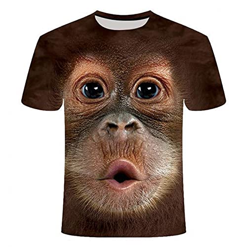 Owenqian Herren T-Shirts,Tier 3D T-Shirt AFFE Kurzarm Shirt männlich Sommer 3D Orang-Utan T-Shirt für Männer Kleidung von Owenqian