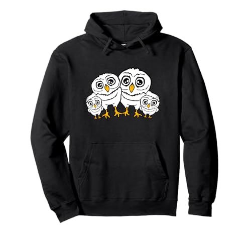 4 Eulen Papa Mama Kind Baby Familie Mutter Vater Vier Eule Liebe Pullover Hoodie von Owl Bird Animal Owls Lover Funny Comic Cartoons