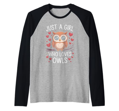 Eule Nur EIN Mädchen, das Eulen liebt Raglan von Owl Bird Animal Owls