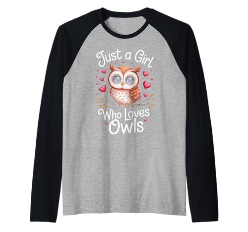 Eule Nur EIN Mädchen, das Eulen liebt Raglan von Owl Bird Animal Owls