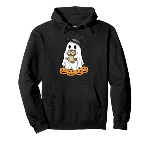 Lustiger Geist Kürbis Halloween Eule Kinder Herren Damen Pullover Hoodie von Owl Lovers Cute Halloween Outfits for Boy Girl
