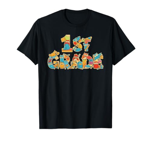 Lustige Eule, erste Klasse, Schulanfang, Kinder, Jungen, Mädchen T-Shirt Lustige Eule, erste Klasse, Schulanfang, Kinder, Jungen, Mädchen T-Shirt von Owl Lovers First Day of School 1st Grade Outfits