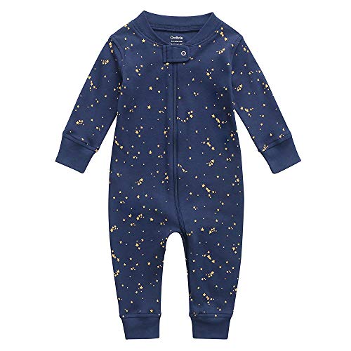 Owlivia Baby Schlafstrampler aus Bio Baumwolle, für Mädchen und Jungen, Langarm (Sternenhimmel, 0-3 Monate) von Owlivia