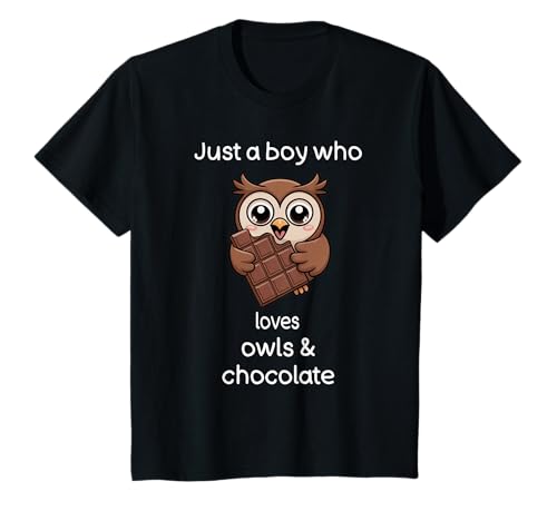 Kinder Eule Schokolade Shirt Jungen Coole Eule Schokolade T-Shirt Kinder Eule Schokolade Shirt Jungen Coole Eule Schokolade T-Shirt von Owls and Chocolate TShirtz & More