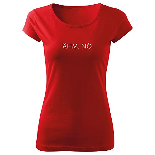 Ähm nö Mädchen T-Shirt Bedruckt mit Sprüchen im Vintage Style (Pure-464-2XL-Rot) von OwnDesigner