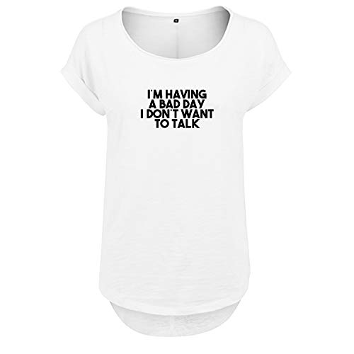 I´m Having a Bad Day i Don´t Want to Talk Design Frauen T Shirt mit Spruch und modischem Motiv NEU Bedruckt Oberteil für Frauen XL Weis (B36-368-XL-Weiß) von OwnDesigner