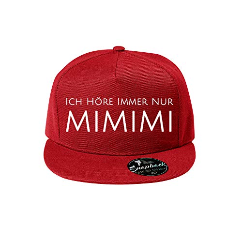 Ich höre Immer nur mimimi Baumwolle Baseball Cap, Basecap - Unisex Cap, Sport, Reisen, Style - Baseball Cap, Mütze (Cap 440 Rot) von OwnDesigner