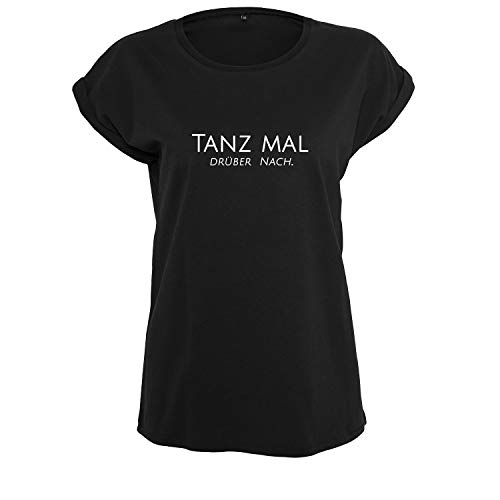 Ich höre Immer nur mimimi Damen Sommer Rundhals Top tailliertes Shirt mit Spruch (B21-440-M-Schwarz) von OwnDesigner