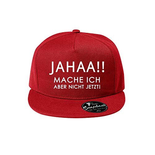 Jahaa Mache ich Aber Nicht jetzt Baumwolle Baseball Cap, Basecap - Unisex Cap, Sport, Reisen, Style - Baseball Cap, Mütze (Cap 480 Rot) von OwnDesigner