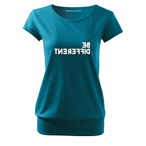 Be Different Mädchen T-Shirt Bedruckt mit Sprüchen im Vintage Style (City-370-2XL-Türkis) von OwnDesigner