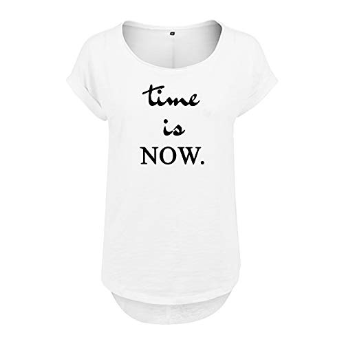 Time is Now Design Frauen T Shirt mit Spruch und modischem Motiv NEU Bedruckt Oberteil für Frauen XL Weis (B36-349-XL-Weiß) von OwnDesigner
