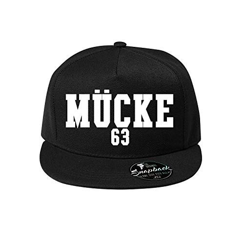 Mücke 63 Baumwolle Baseball Cap, Basecap - Unisex Kappen, Sport, Reisen, Style - Baseballkappe Kappe, Mütze (410-Cap5P-1Schwarz) von OwnDesigner