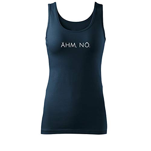 OwnDesigner Ähm nö Frauen T Shirt modisch lang und weit geschnitten Oversize-Top-Rundhals Mädchen ärmellos (Top-464-M-Navy) von OwnDesigner