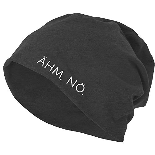 OwnDesigner Ähm nö Mütze für Herren & Damen in dunkelgrau Beanie (Mutze 464 Dg) von OwnDesigner