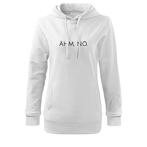 OwnDesigner Ähm nö Trainingspullover Damen mit Kapuze für Frauen (408-464-2XL-Weiß) von OwnDesigner