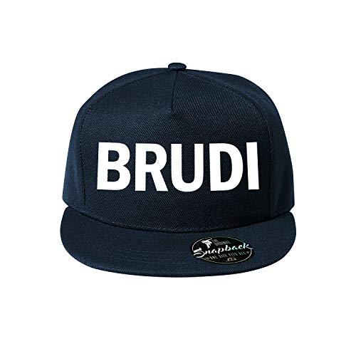 OwnDesigner Baumwolle BRUDI Baseball Cap, Basecap - Unisex Baseball Kappen, Baseball Mützen für Draussen, Sport oder auf Reisen (407-Cap5P-3Navy) von OwnDesigner