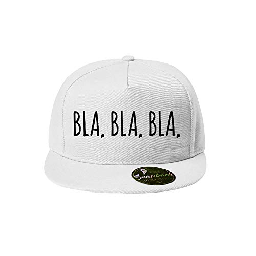 OwnDesigner Bla bla bla Baseball Cap - Unisex Mütze, Cap für Herren und Damen, einfarbige Basecap, Snapback (Cap 483 Weiß) von OwnDesigner