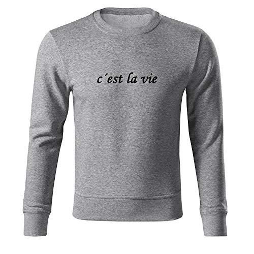 C´est la Vie Langarmshirt Men Pullover Herren Hoodie Sweater (Sweat-3-M-Grau) von OwnDesigner