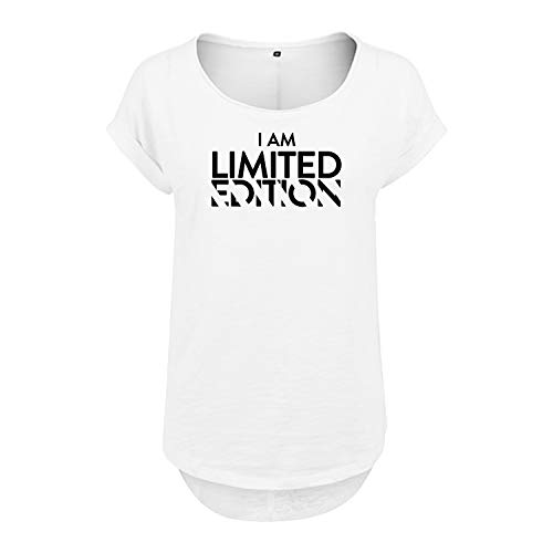 I am Limited Edition Design Cooles Frauen Tshirt mit Druck Short Sleeve NEU Top Sommer Freizeit Kurzarm S Weis (B36-406-S-Weiß) von OwnDesigner