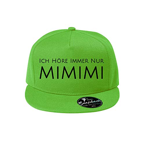 OwnDesigner Ich höre Immer nur mimimi Cap Reine Farbe Baseball Baseball Cap, Mütze (Cap 440 Neongrun) von OwnDesigner