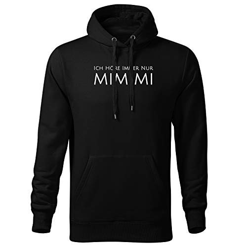 OwnDesigner Ich höre Immer nur mimimi Hoodie Herren Sweater mit Aufdruck Zip Pullover Male (Cape 440 XL Schwarz) von OwnDesigner