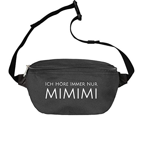 OwnDesigner Ich höre immer nur mimimi Bauchtasche mit Spruch Gürteltasche Aufdruck Umhängetasche Damen Herren Unisex Motiv (Bauch 440 Schwarz) von OwnDesigner