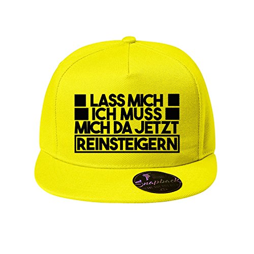 OwnDesigner Kappe Unisex für Männer und Frauen ich muss Mich da jetzt Reinsteigern - Baseball Cap mit Wunschich muss Mich da jetzt Reinsteigern (352-Cap5P-6Gelb) von OwnDesigner