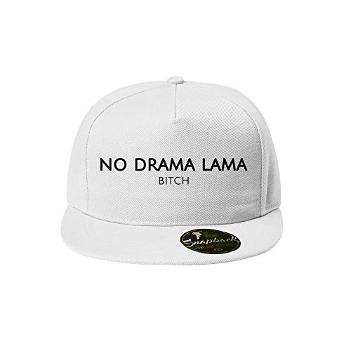 OwnDesigner No Drama lama Baseball Cap - Unisex Mütze, Cap für Herren und Damen, einfarbige Basecap, Snapback (Cap 444 Weiß) von OwnDesigner