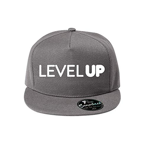 OwnDesigner Unisex Kappe Classic Level up Cap mit geradem Schirm, One Size Einheitsgröße für Männer und Frauen (412-Cap5P-2Grau) von OwnDesigner