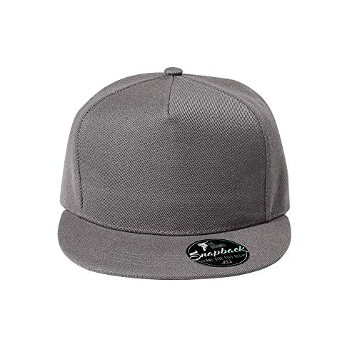 OwnDesigner Unisex Kappe Classic Snapback, Cap, Mütze, Kappe Cap mit geradem Schirm, One Size Einheitsgröße für Männer und Frauen (Cap5P-2Grau) von OwnDesigner