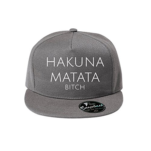 OwnDesigner Unisex Kappe Hakuna Matata Classic Cap mit geradem Schirm, One Size Einheitsgröße für Männer und Frauen (95-Cap-Grau) von OwnDesigner