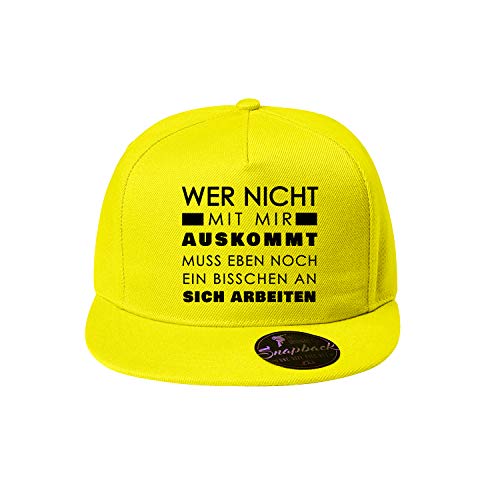 OwnDesigner Wer Nicht mit Mir auskommt muss eben Unisex Kappe Classic Cap-mit geradem Schirm, One Size Einheitsgröße für Männer und Frauen (Cap-481-Grun) von OwnDesigner