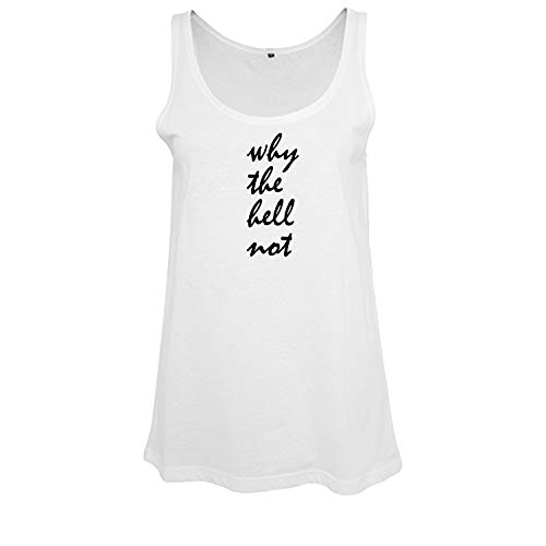 OwnDesigner Why The hell not Frauen T Shirt modisch lang und weit geschnitten Oversize-Top Rundhals Mädchen ärmellos (B19-381-M-Weiß) von OwnDesigner