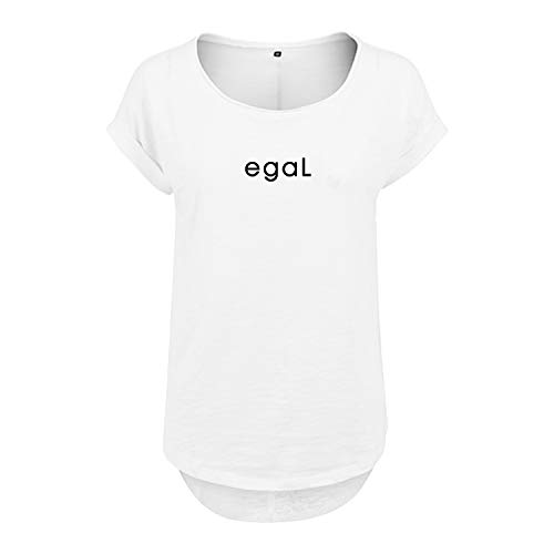OwnDesigner Egal Design Damenshirt NEU Bedruckt mit Print und Motiv lässig für Frauen Longtop 100% Baumwolle XS Weis (B36-461-XS-Weiß) von OwnDesigner