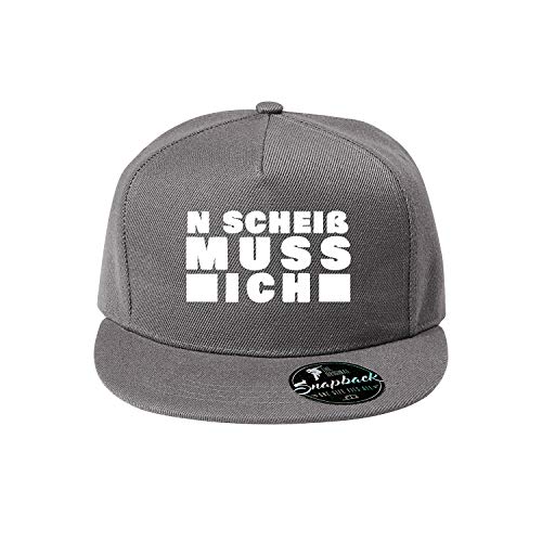 OwnDesigner n´scheiß Unisex Cap Classic Cap mit geradem Schirm, One Size Einheitsgröße für Männer und Frauen (Cap 462 Grau) von OwnDesigner