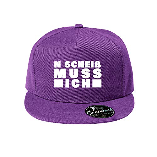 OwnDesigner n´scheiß muss ich Baumwolle Baseball Cap, Basecap - Unisex Baseball Cap, Baseball Mützen für Draussen, Sport oder auf Reisen (Cap 462 Lila) von OwnDesigner