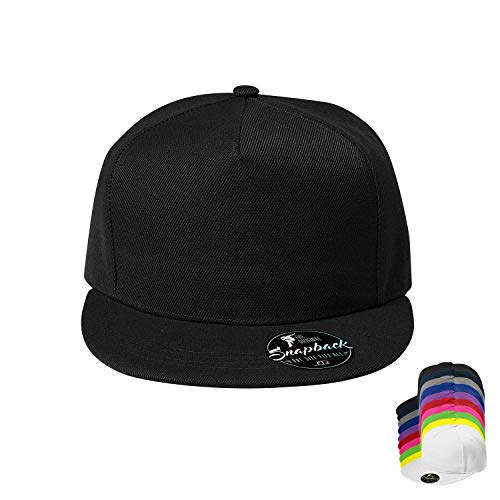 Snapback, Cap, Mütze, Kappe Baumwolle Baseball Cap, Basecap - Unisex Kappen, Sport, Reisen, Style - Baseballkappe Kappe, Mütze (Cap5P-1Schwarz) von OwnDesigner